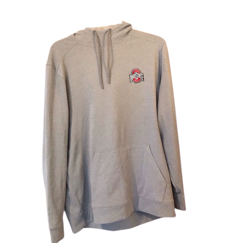 Antigua Ohio State Buckeyes Grey Hooded Long Sleeve Men’s Shirt Size Large